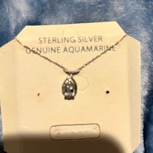 Aquamarine sterling silver necklace
